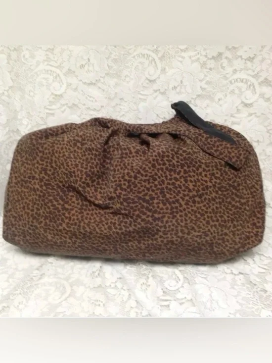 Bottega Veneta Reversible Black and Animal Print Tote Bag 20in x 14in x 6in (kft