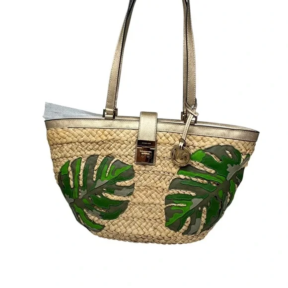 Michael Michael Kors Cecelia Large Basket Tote Malibu Palm NWT $398
