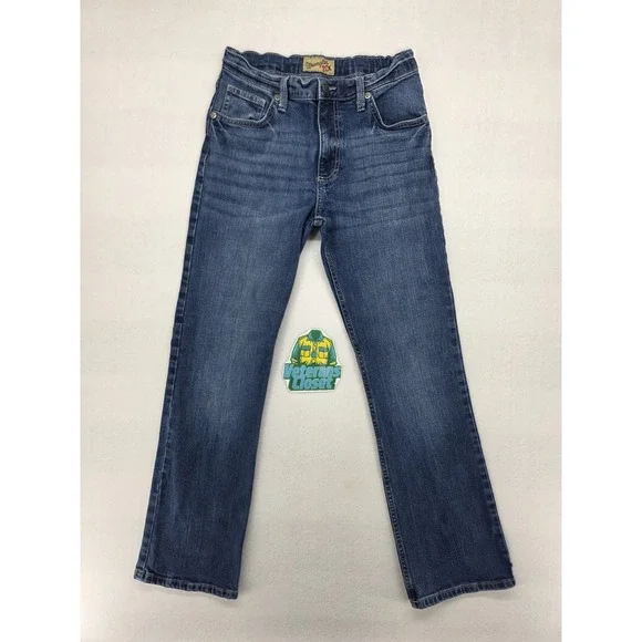 Wrangler 20X Boys Jeans Size 16 Regular Adjustable Waist Blue Straight 112338560