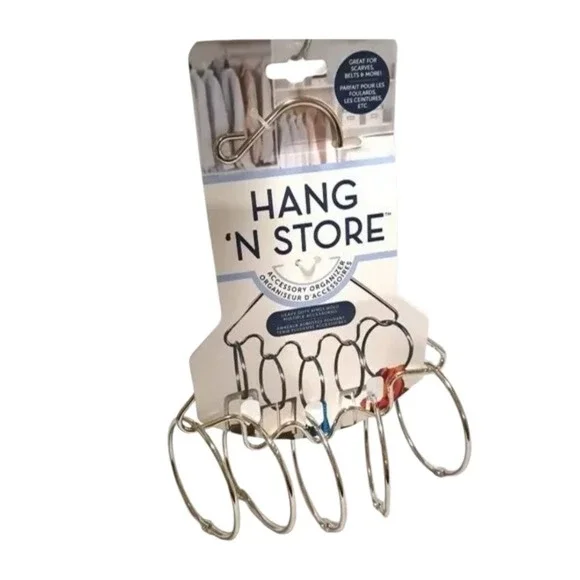 Accessory Organizer Hang Silver Open Ring Purchase Scarves Belts Ties Jewelry‎