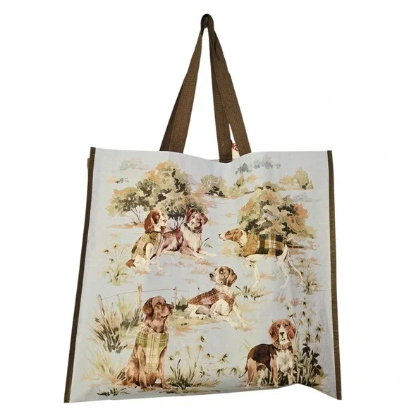 Hunting Hunt Dogs Dog Beagle Lab Pointer Vest Trees Fence Tote Gift Bag TJMaxx