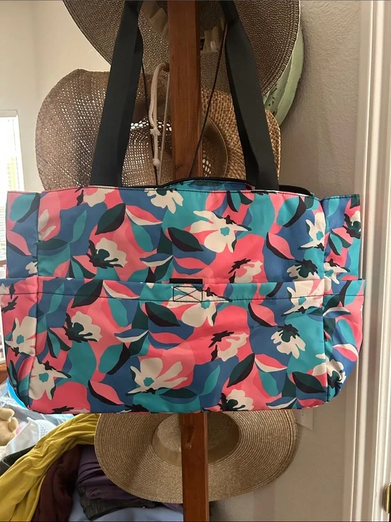 Wink Floral Tote in Pink, Turquoise & Black