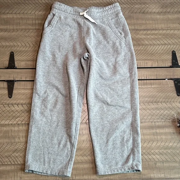 Old Navy Light Heather Gray Kids Drawstring Sweatpants straight leg
