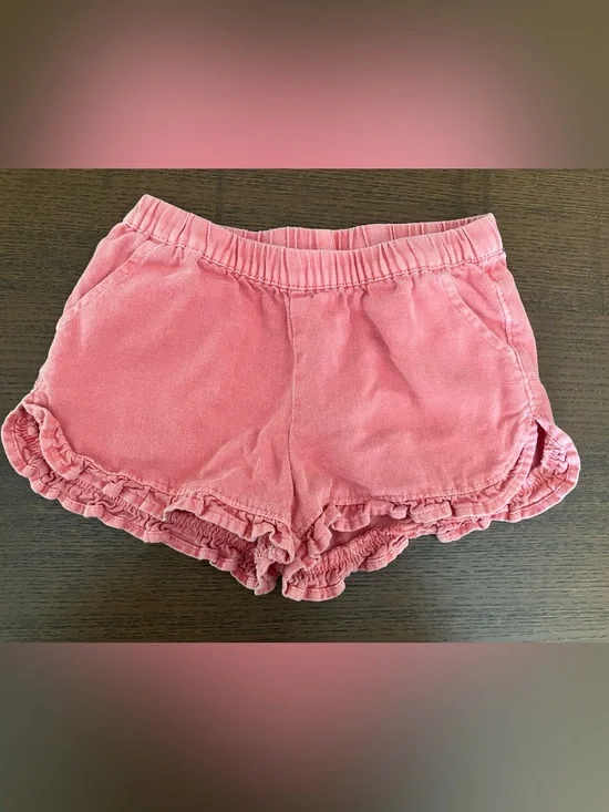 Cat & Jack Red Coral Pink Ruffle Trim Shorts