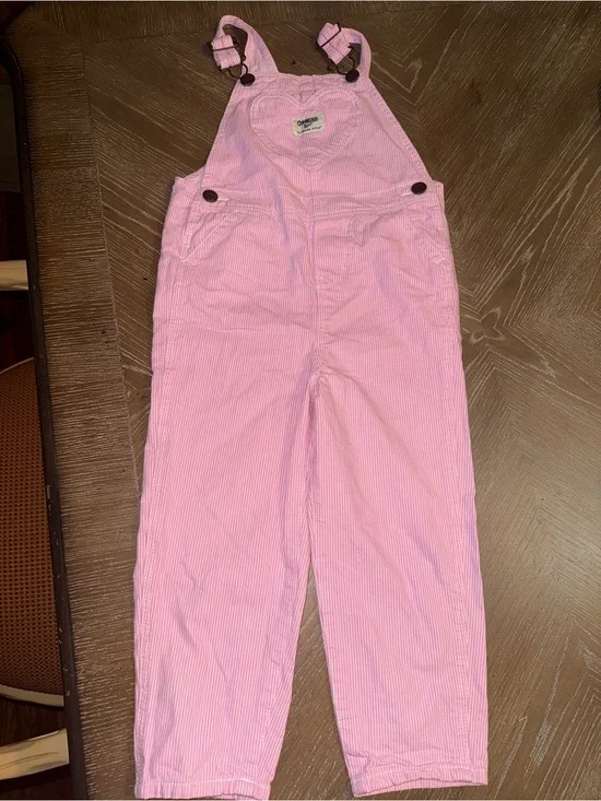 Oshkosh B'gosh Girl's 5T Overall PINK Classic PINK white Stripe