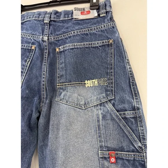 Vtg South Pole Red Tab Carpenter Jeans 18Y Fits Adult 27x28.5 ( needs button )