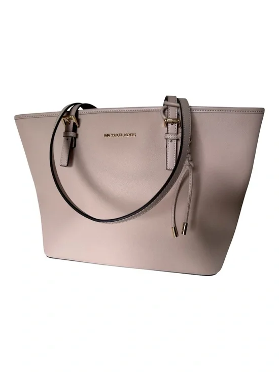 Michael Michael Kors Jet Set Soft Pink Saffiano Leather Zip Top Tote