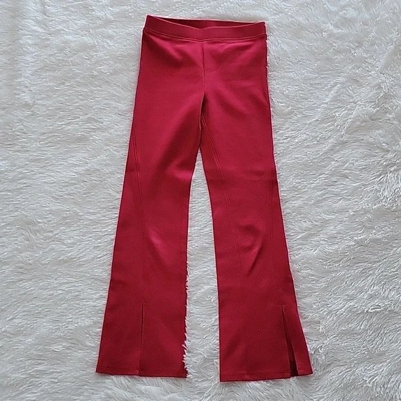 Children's Place Pull On Flare Pants Red Ankle Slits Girls Size 12