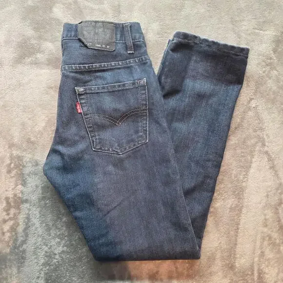 Levi's 511 Slim Jeans Boys 14 Reg 27x27 Blue Dark Wash Straight Leg Denim Casual