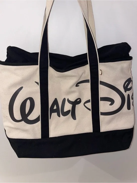 Disney parks color Walt Disney Black & Cream Canvas Tote Bag