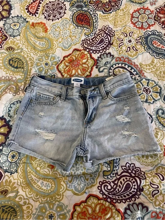 Old Navy Light Blue Distressed Denim Shorts