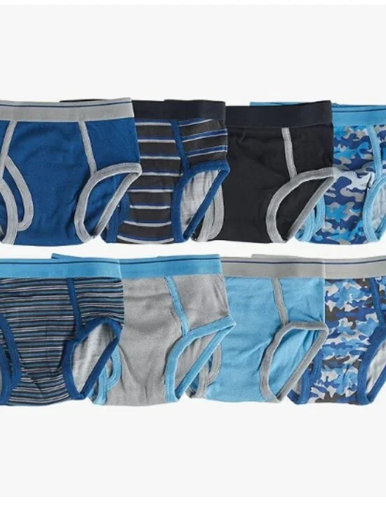 Trimfit Boys Soft 100% Cotton Tagless Briefs (8-Pack) New Size Large 8-10