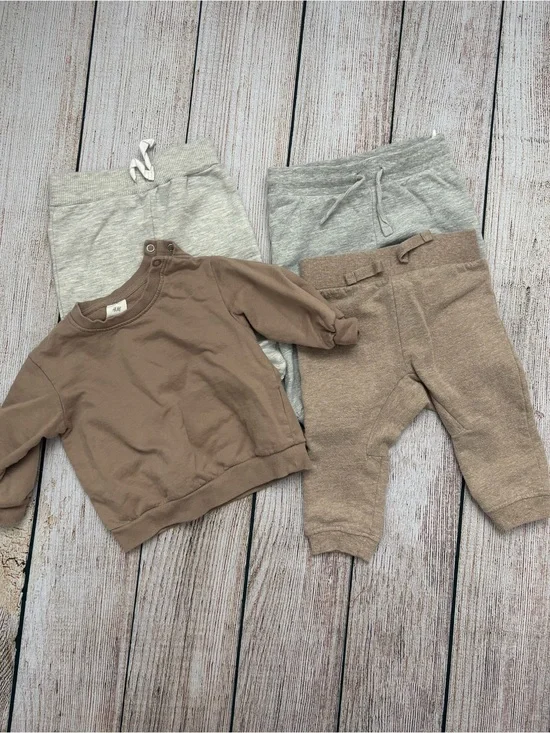 H&M Brown Sweatshirt with Gray and Tan Joggers Set
