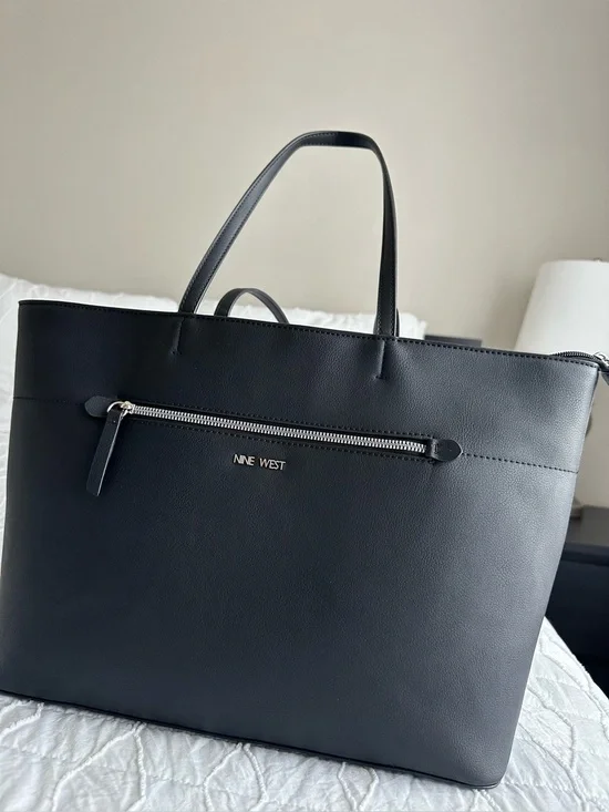 Nine West Black Zip-Front Tote