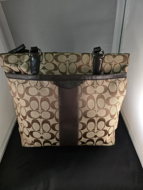 Coach Signature Canvas Tote Bag in Brown