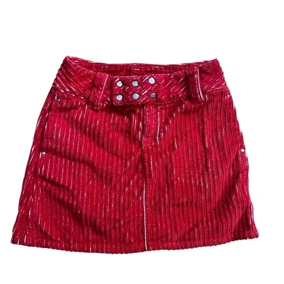 Diesel Kids Red Corduroy Skirt, size 8