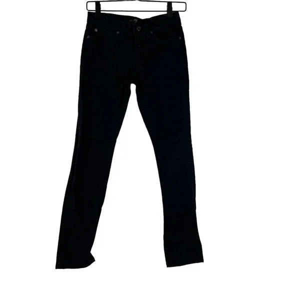 7 For All Mankind Kids Roxanne Skinny Jeans Black Stretch Low Rise Denim 12