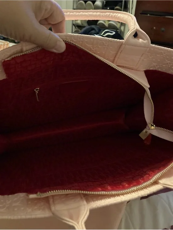 Women’s Pink Tote with Red Lining 2 PC