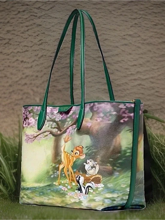 NEW Kate Spade X Disney Sutton Bambi Coated Canvas Shoulder Tote Handbag Purse