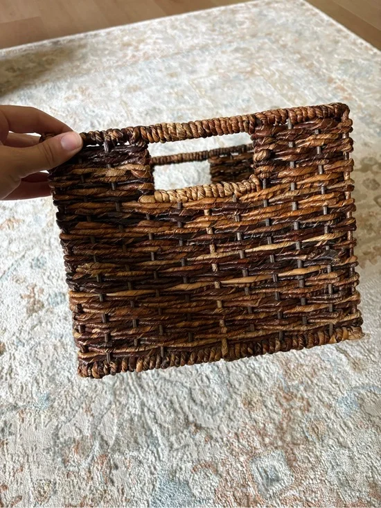 Target Woven Tote Bag in Dark Brown and Tan