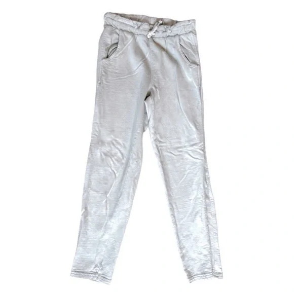 ZARA | 100% Cotton Drawstring Tan Pants + “Follow Your Dreams” Pocket Girls SZ 8