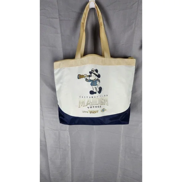 Disney Cruise Line Disney Wish Maiden Voyage Castaway Club Tote Bag Mickey Mouse