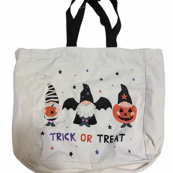 5/$30 🎈 Halloween gnomes Trick or Treat Canvas Tote