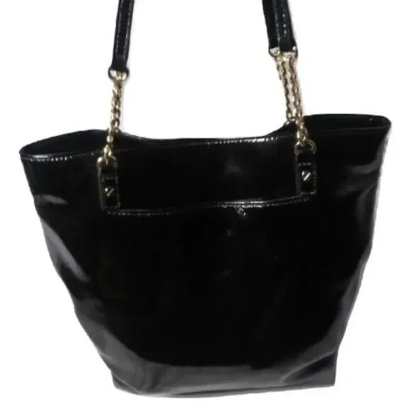 Michael Kors North South Jet Set Black Chain Tote Bag Carry All
