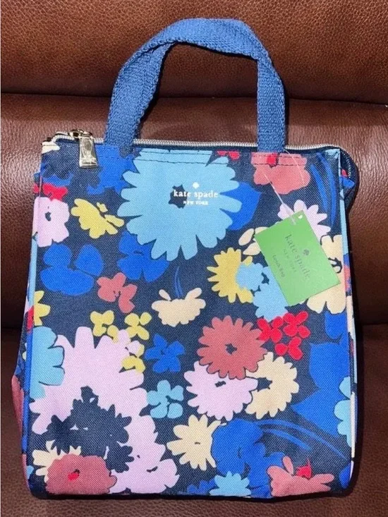 New Kate spade Navy Multi Floral Lunch Tote