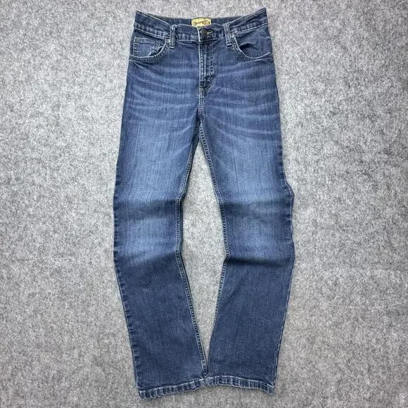 Wrangler 20X Jeans Girls 10 Blue Bootcut Adjustable Waist Embroidered Pockets