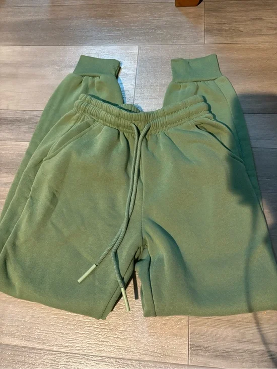 Kids Olive Green Drawstring Sweatpants