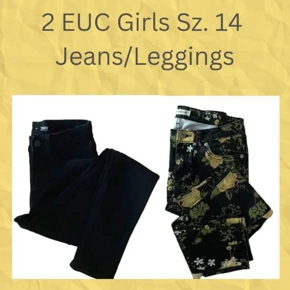Girls Stretch Jeans/Jeggings 2 pair EUC