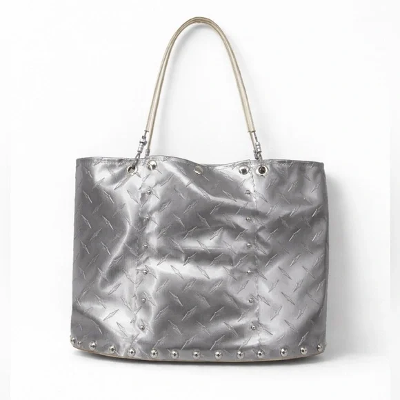 Hardwear by Renee Silver Handmade Industrial Tote Bag Repurposed Studded Bag