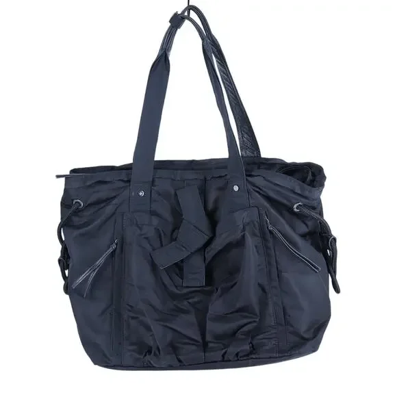 Lululemon Om Tote Black 3-Section Nylon Gym Bag Lightweight Water Resistant