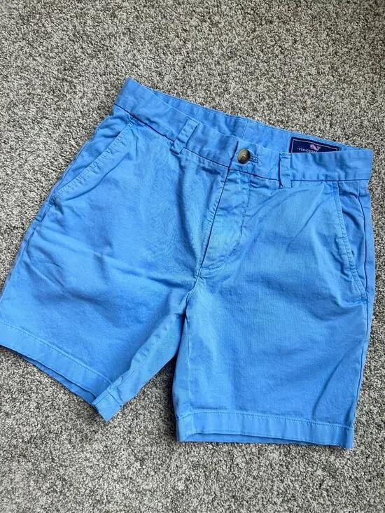 Vineyard Vines Youth Shep & Ian Light Blue Breaker Shorts, Waist 28