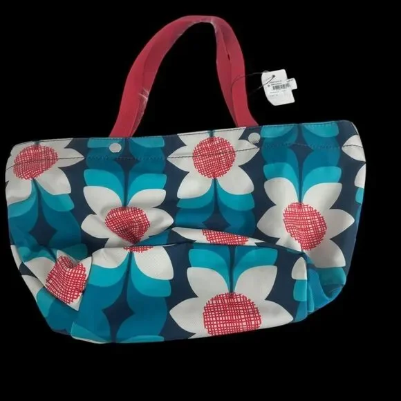 Fossil Keyper East West Tote‎ Blue Floral Coated Canvas NWT