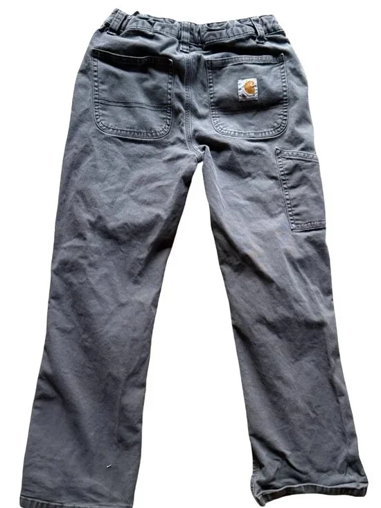 Carhartt Pants Youth 10 Gray Y2K Carpenter Utility Cargo