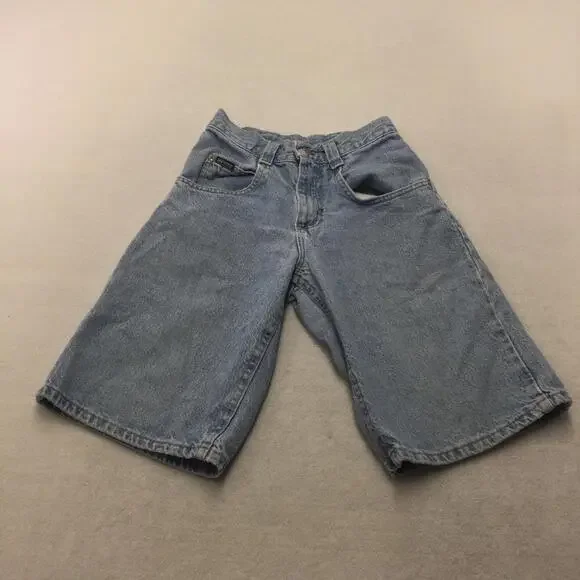 Lee Pipes Shorts Boys 8 Blue Light Wash Denim Relaxed Bermuda Casual Summer