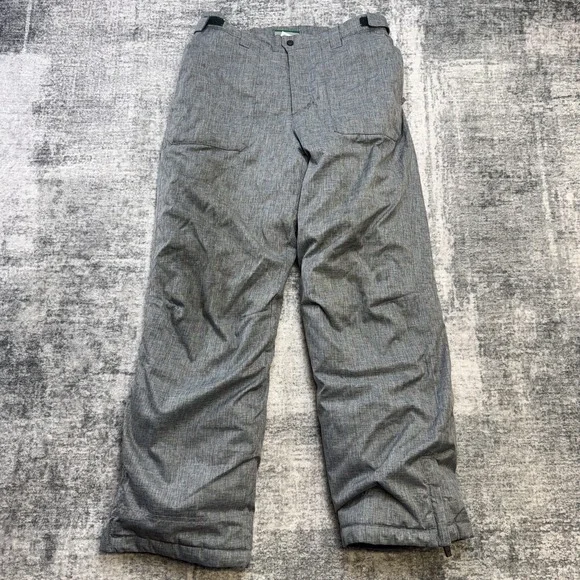 LL Bean Snow Pants‎ Kids Youth 14 Gray Insulated Adjustable Waist Ski Snowboard