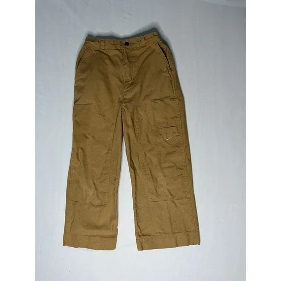Nike Sportswear Metro Ground Carpenter Pants Kids Large Brown Double Knee FV8047