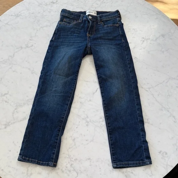 Abercrombie Kids Boys Dark Wash Straight Jeans Size 7/8 Regular Stretch Denim