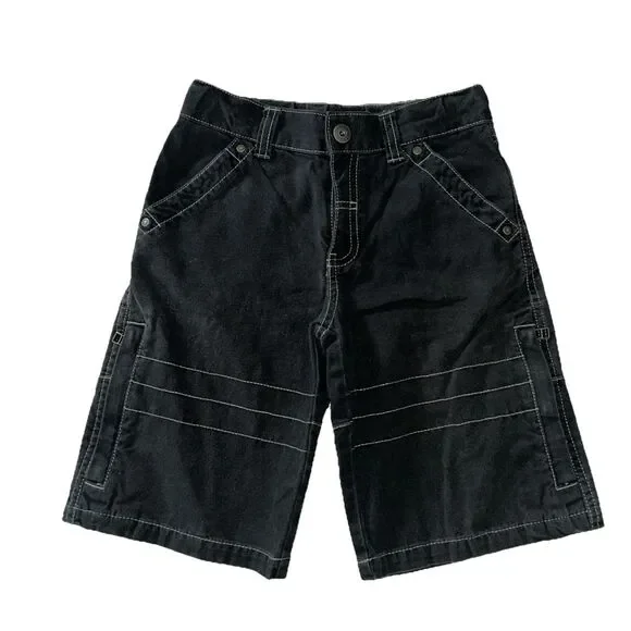 Gymboree Shorts Boys Size 7 Black Denim Jean Adjustable Waist