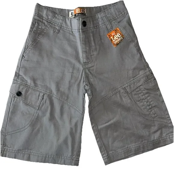 Lee Dungarees Shorts Boys Size 10 Gray Adjustable Waist New