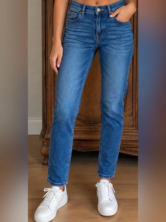 Crewcuts Girls 10 Medium Wash Skinny Pull On Jeans Jegging Elastic Waist