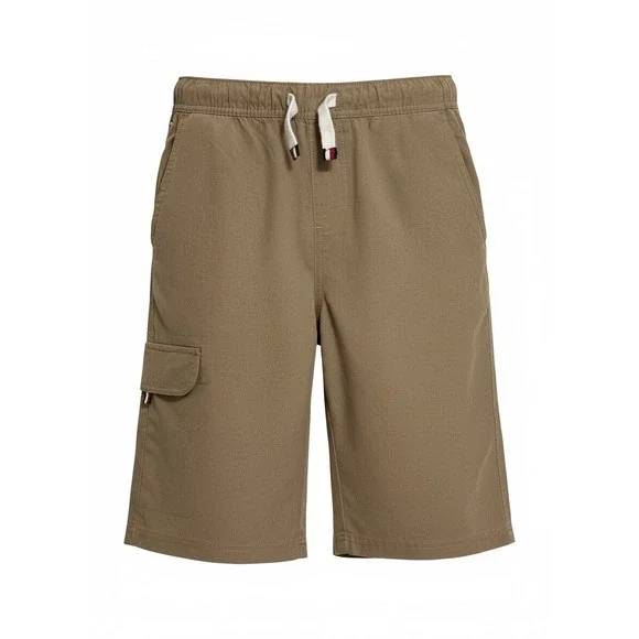 Tommy Hilfiger Boys Youth Khaki‎ Cargo Shorts Elastic Waist Tan Size L 16/18