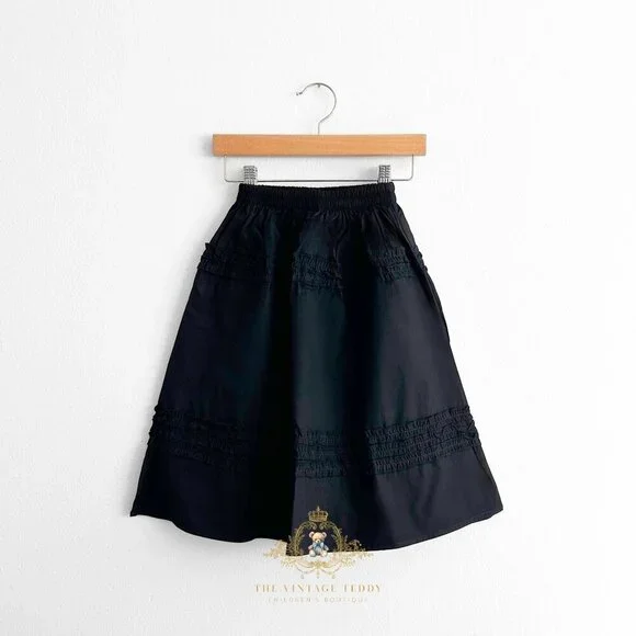 NWT Pretty Girls Bohemian Maxi Skirt Ruffles Casual Peasant Modest Long Black 4T