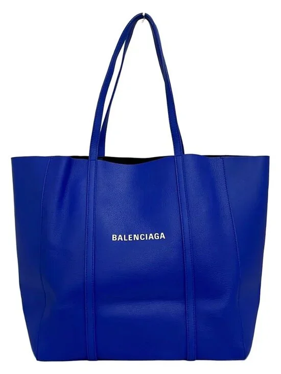 BALENCIAGA Everyday Small Tote Bag 551812 Blue Leather Tote Bag