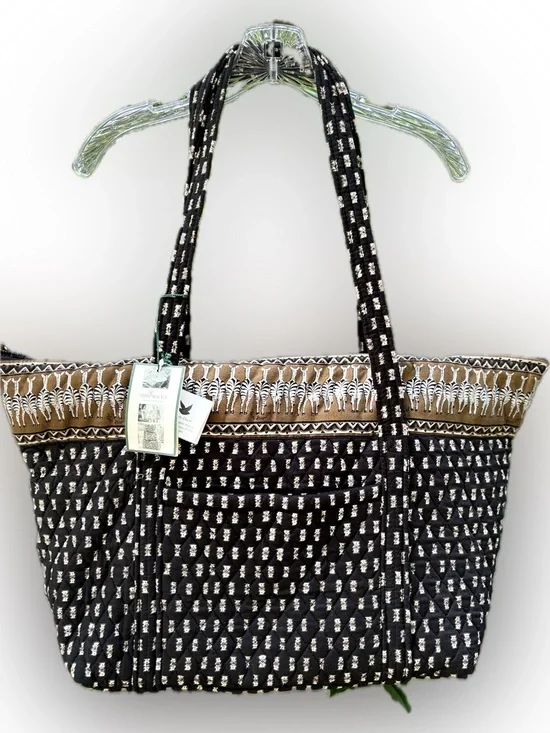 Y2K Vera Bradley Black and Brown Quilted Tote with Zebras