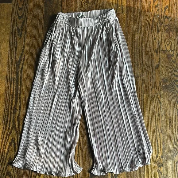 Casual Pleated Pants in Silver