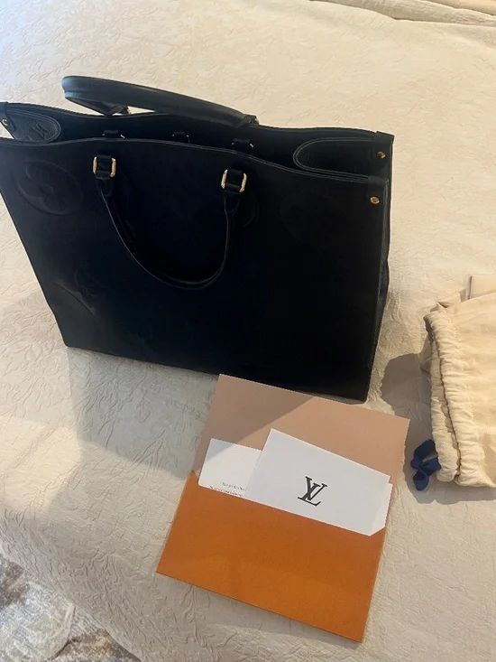 Louis Vuitton On The Go MM Handle 2-Way Shoulder Bag Monogram Empreinte Noir